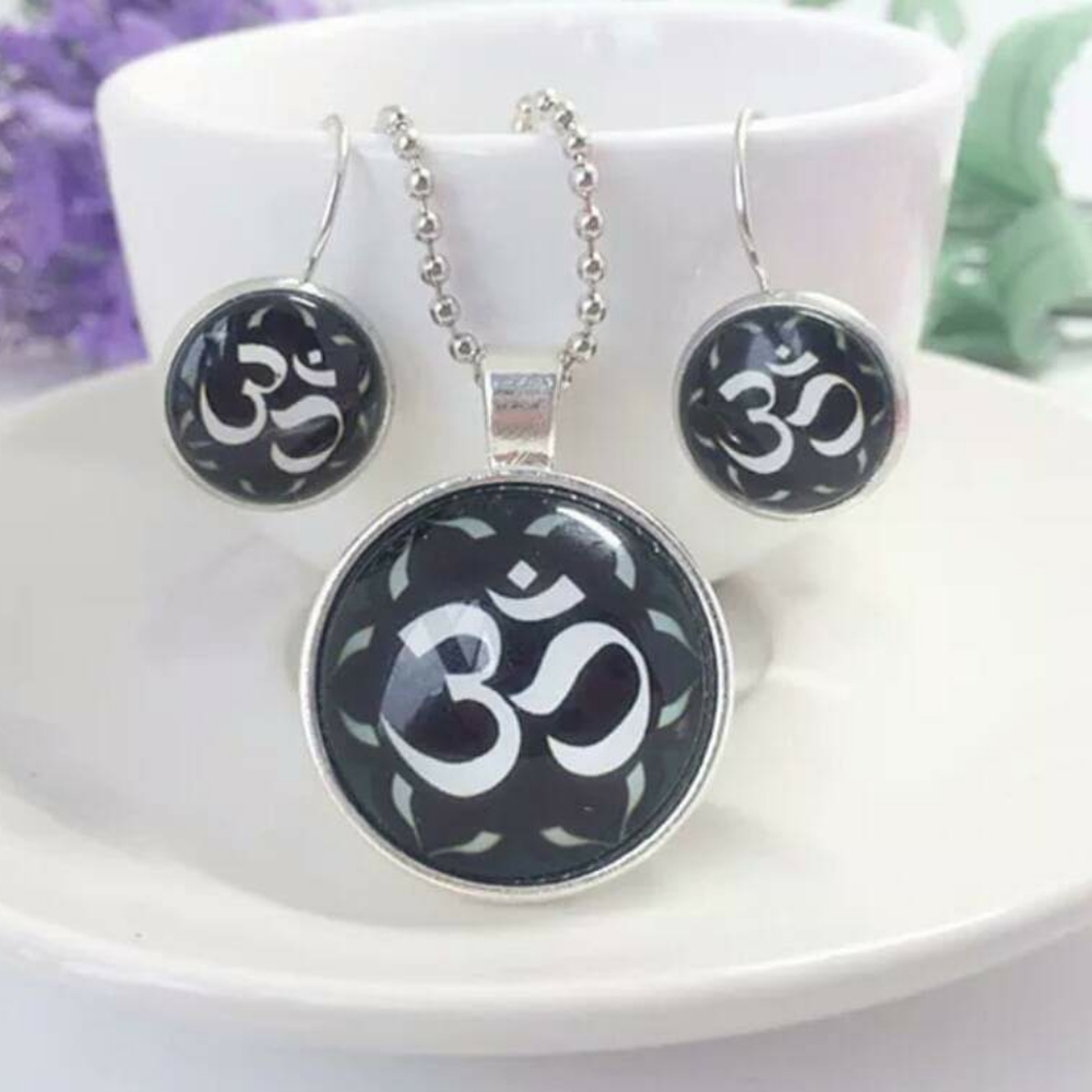 Om Necklace and Earring Set
